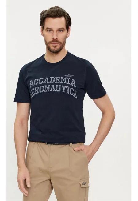 Мъжка тениска -  303712136 - Памук - Син - Син