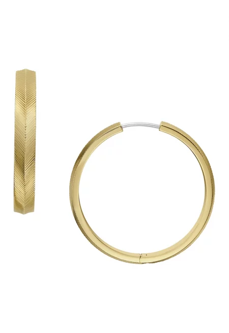 Обеци с релеф - Златист