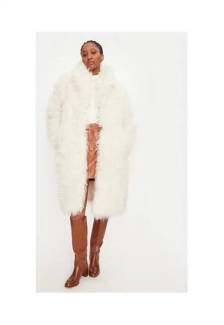 Палто  Кожа - полиестер - бяло