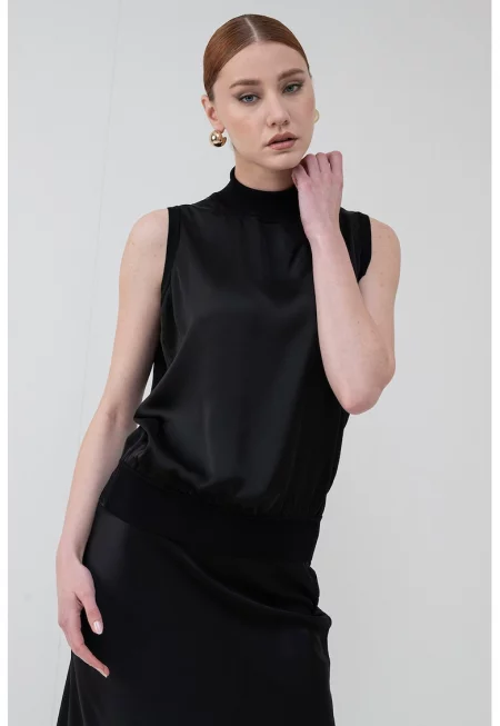 Поло без ръкави - Черен