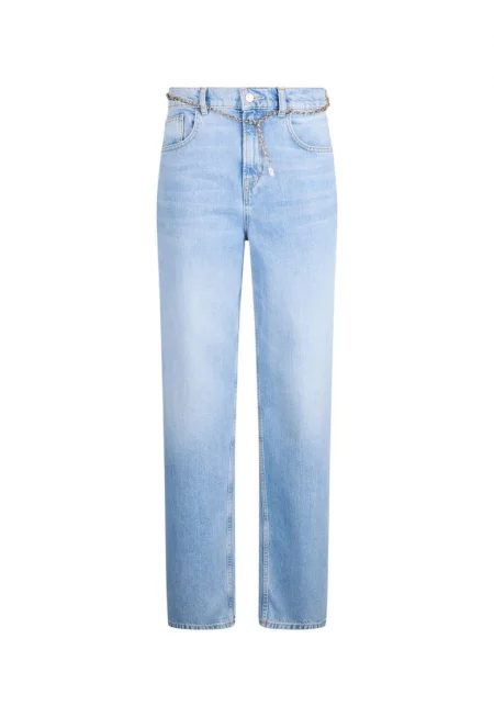 Прави дънки с висока талия - Син