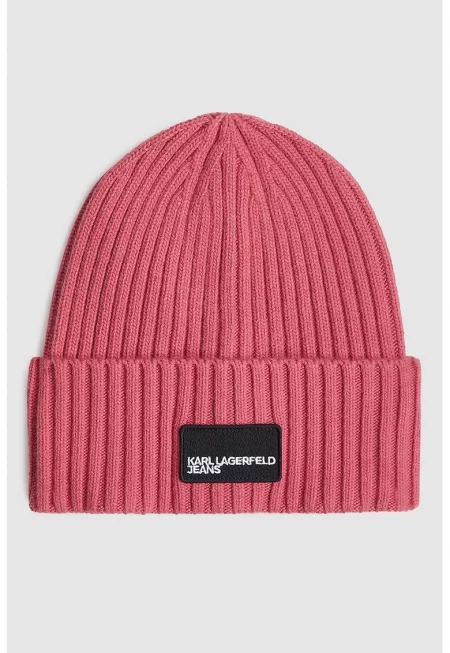Рипсена шапка с лого - Фуксия