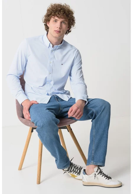 Риза с дълги ръкави - Пастелносин