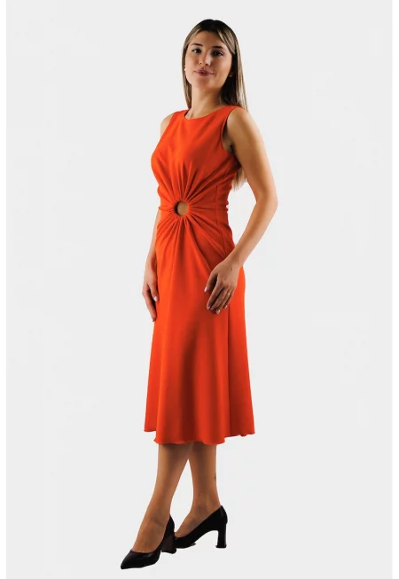 Рокля без ръкави с О-образна халка