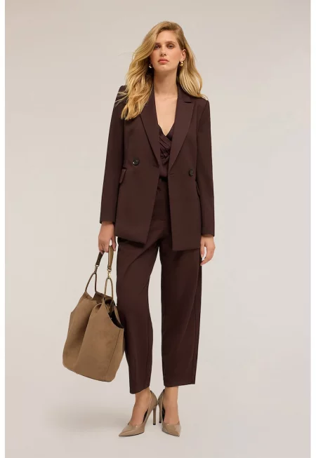 Сако с раздвоен ревер - Тъмнокафяв