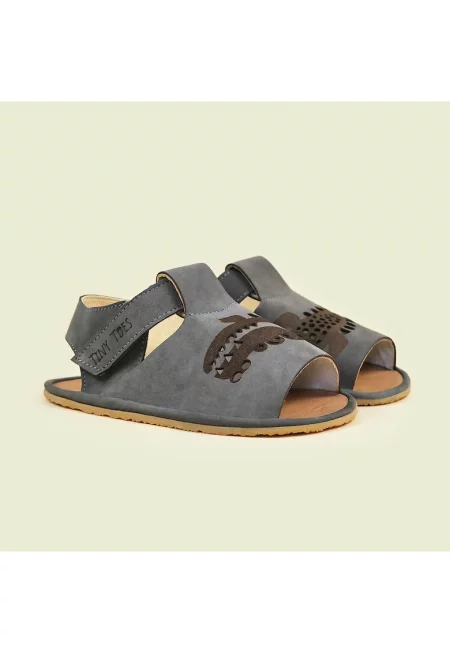 Сандали Barefoot от естествена кожа - Croc - Сиви