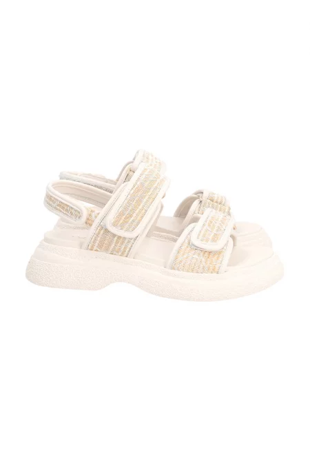 Сандали Venus с велкро - Слонова кост/Бежов