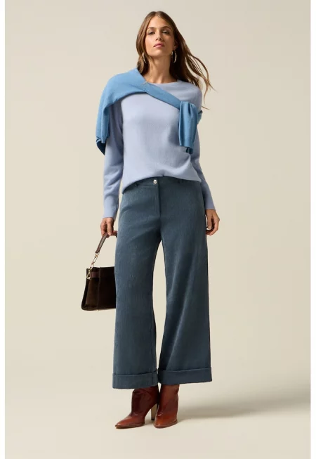 Широки джинси - Петролно синьо