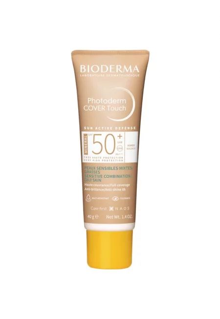 Слънцезащитен флуид  Photoderm Cover Touch SPF 50+ - Златист нюанс - За комбинирана и мазна кожа - 40 мл