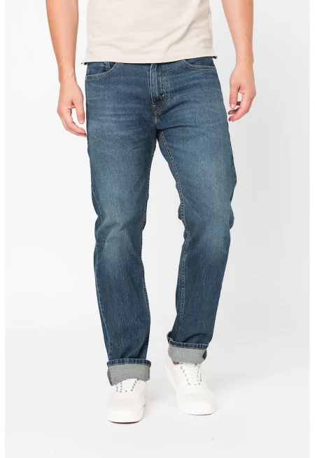 Стандартни дънки 505® със захабен ефект - Тъмносин