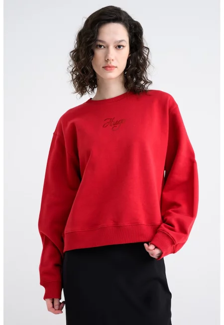 Суитшърт Deroxina с паднали ръкави и лого