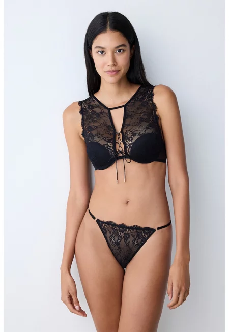 Сутиен с дантела - Черен
