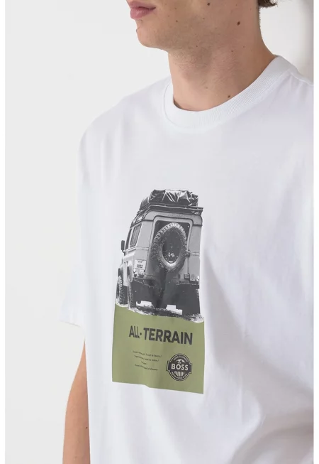 Свободна тениска от памук с фото щампа