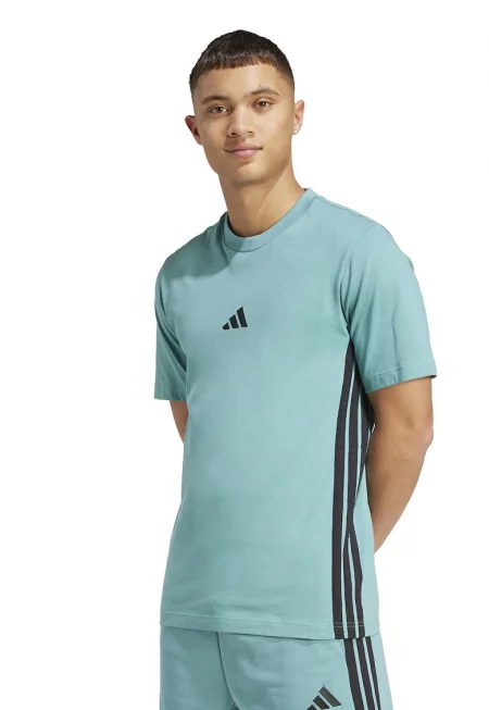 Тениска от памук с овално деколте и лого