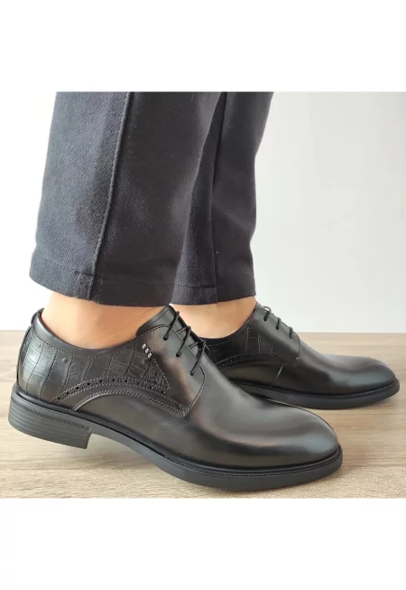 Tkh1352 Елегантни Мъжки Обувки Черно - Черно - Черен