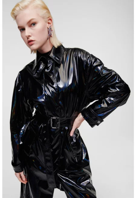 Тренч от лачена еко кожа