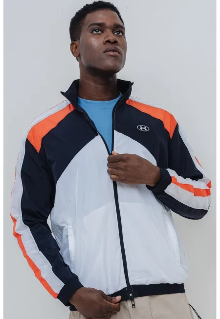 Тренировъчно яке Icon с миди яка - Бял/Черен/Корал