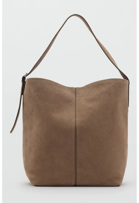 Велурена чанта за рамо с регулируема презрамка