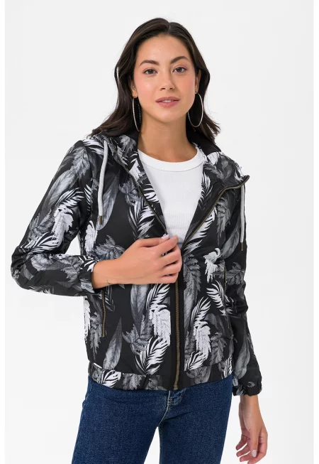 Яке с принт и джобове с цип