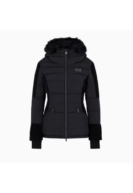 Яке  за жени - w jacket medium padded mix material - 6RTB14-TNDAZ-1200 - Черно - Черен