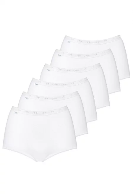 Бикини с висока талия - 6 чифта - Бял