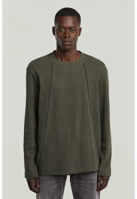 Блуза с контрастни шевове - Папратово зелено