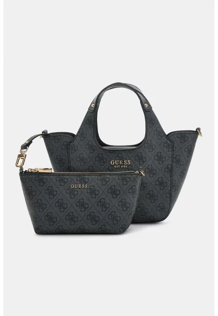 Чанта с отделящо се отделение и монограм - Tъмносив