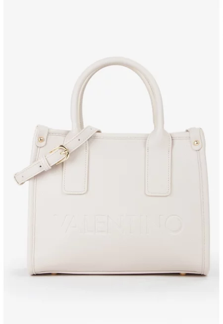 Чанта с релефно лого - Мръснобял