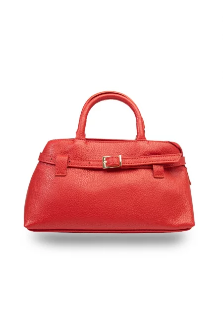 Дамска чанта от естествена кожа Miriam - червена