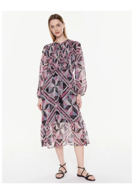 Дамска ежедневна рокля -  300991435 - Полиестер - Многоцветен