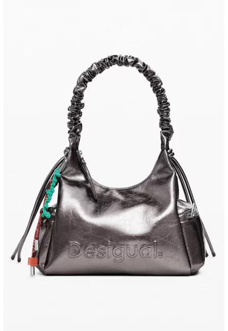 Дамска кафява чанта 25WAXPAY - Сребрист - 21x29.5x14