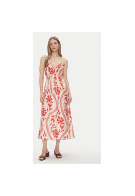 Дамска лятна рокля  15347529 - Модал/Найлон - L INTL - Червена - Червен