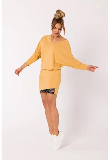 Дамска рокля - Памук - M - Зелен - Меден