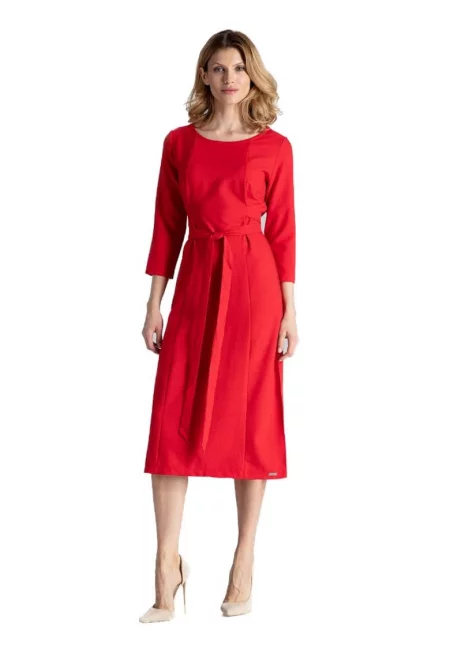 Дамска вечерна рокля Clalon M631 червена