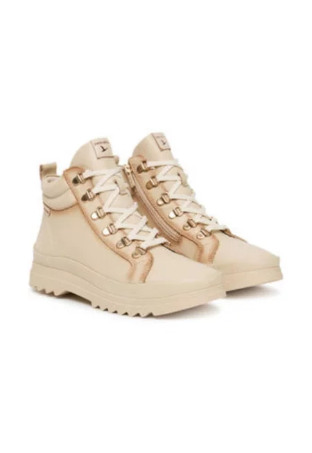 Дамски боти -  естествена кожа - бежови