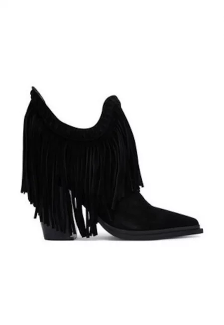 Дамски боти -  естествена кожа - черни