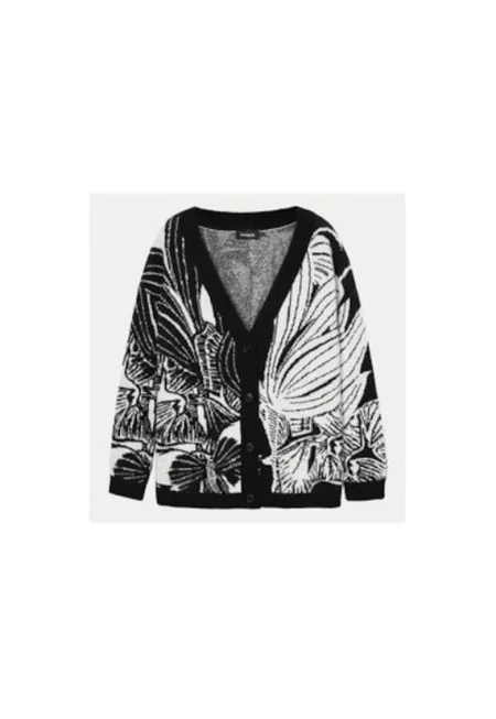 Дамски кардиган -  304477522 - Акрил/Полиамид - Черен - Черен