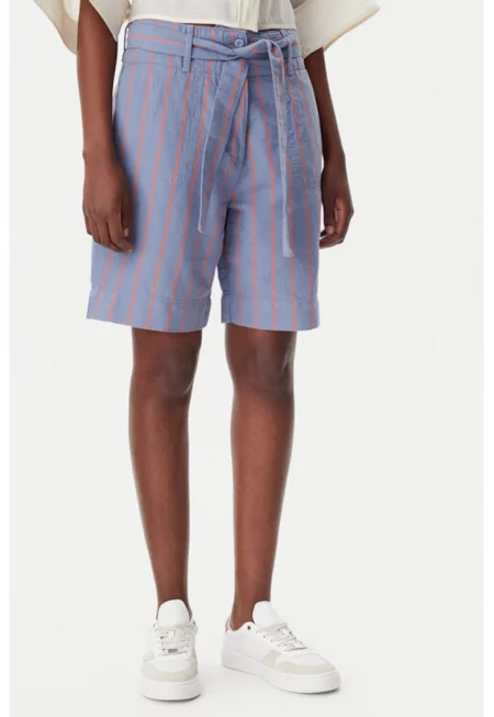 Дамски къси панталони -  305332158 - Памук/Лен - Син - Син