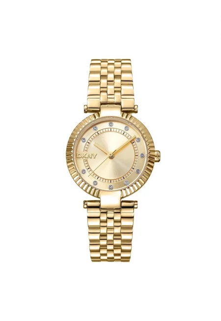 Дамски ръчен часовник  30 мм - стомана - златист