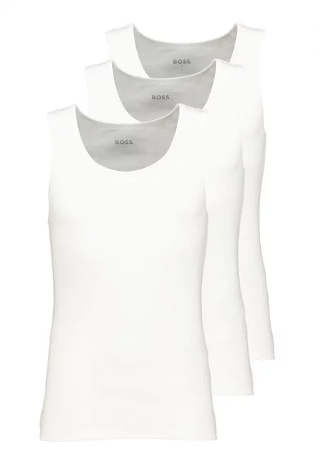 Домашен памучен топ - 3 броя - Бял