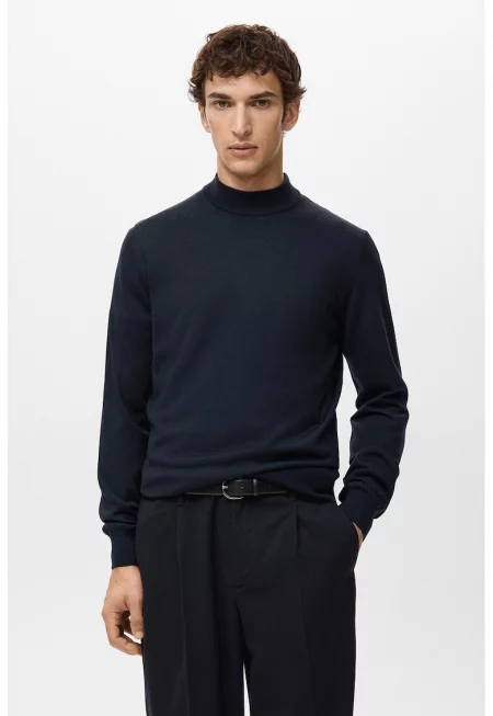 Фино плетен пуловер от вълна - Ултрамарин синьо