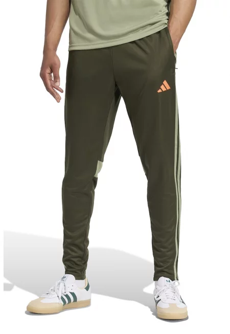 Футболен панталон с цепки с цип - Бледо каки