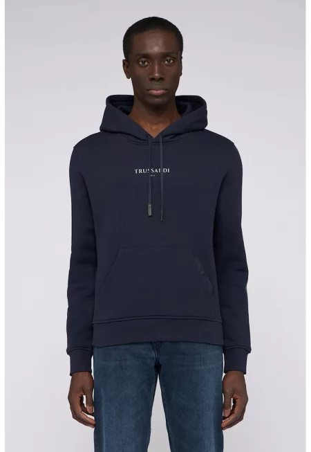 Худи с лого и джоб кенгуру - Ултрамарин синьо