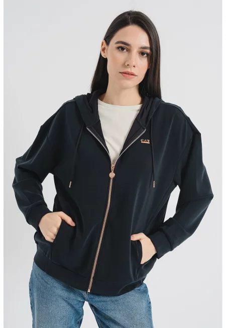 Худи с цип - Избеляло черно