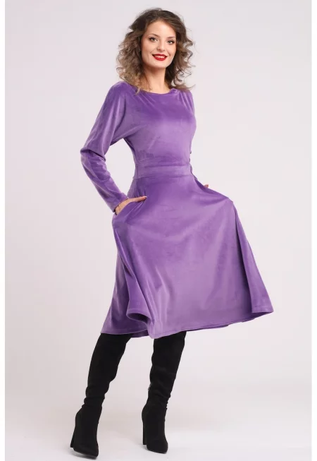 Кафифена рокля с джобове