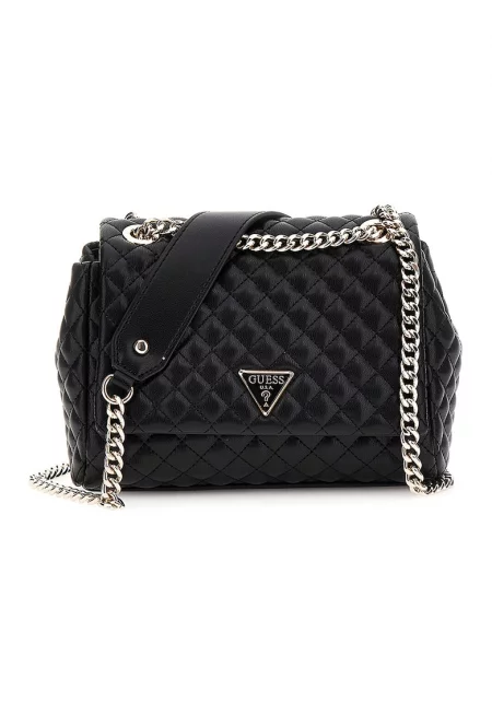 Капитонирана чанта през рамо с презрамка с верижка