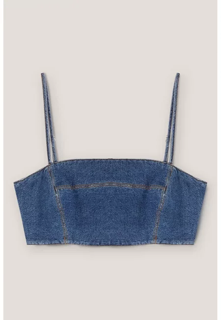 Къс дънков топ - Тъмносин