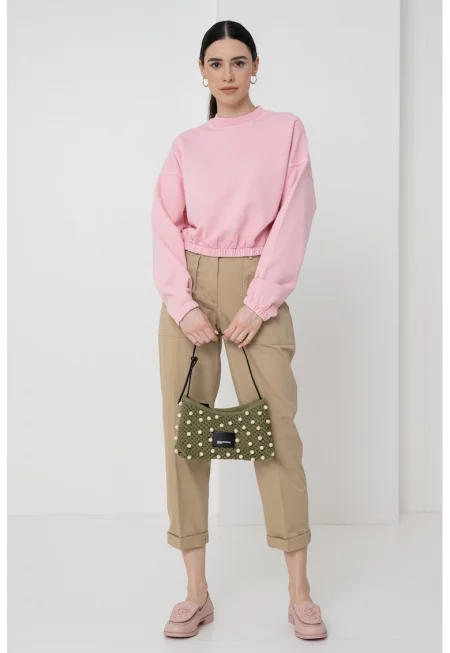 Къс суитшърт - Пастелнорозов