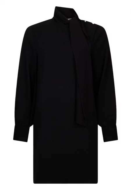 Къса рокля с шалче - Черен