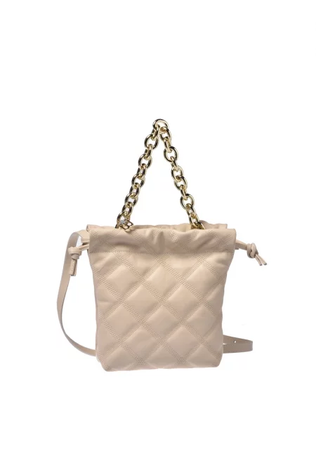 Кожена чанта през рамо с презрамка-верижка